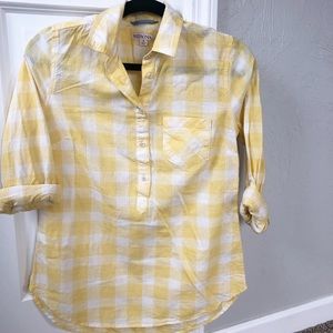Yellow and white plaid tunic
